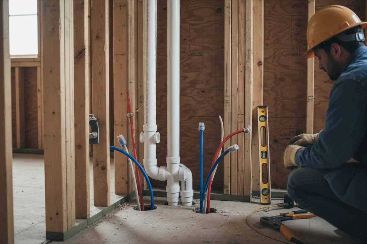 Drain and supply rough-in during Drain Cleaning in Cincinnatus